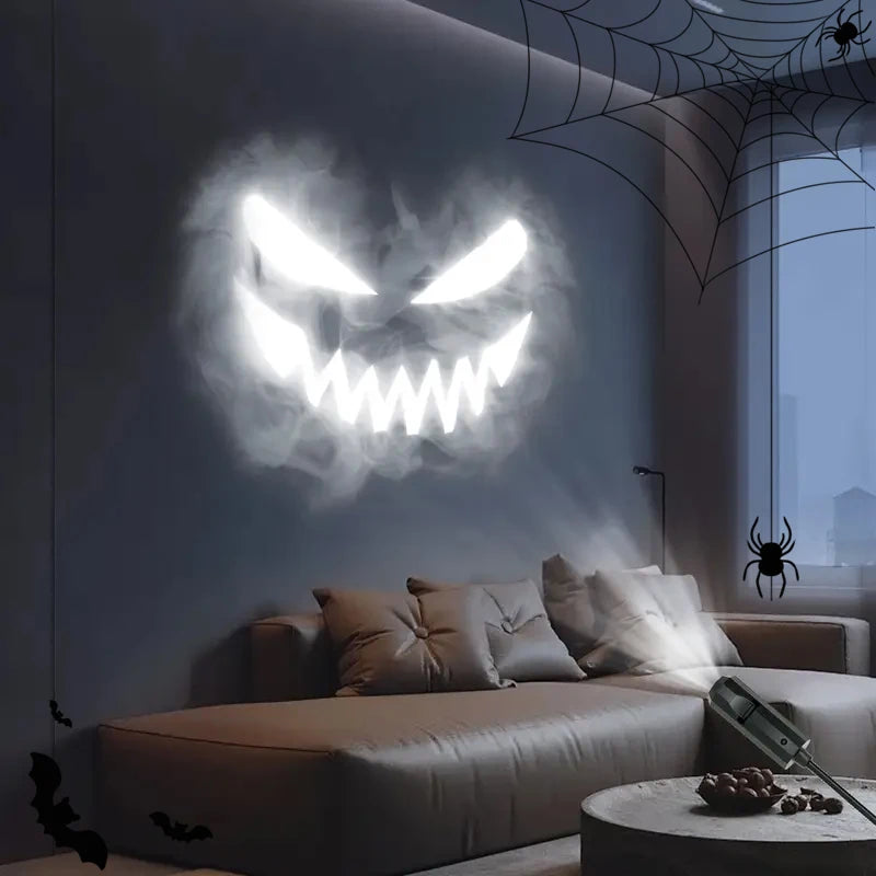 Halloween USB Skull Projector Light – Rotating Ghost LED Lamp