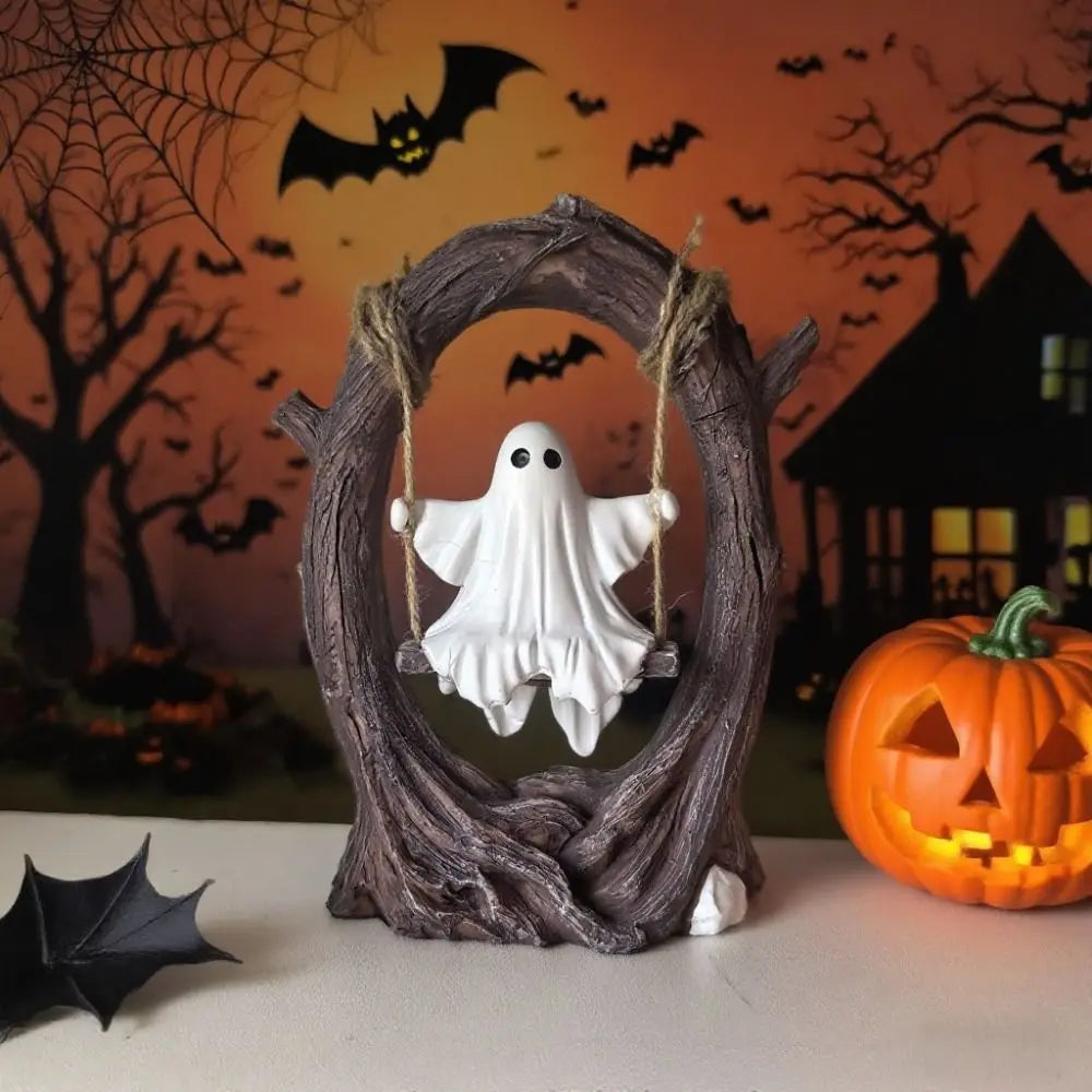 Halloween Swing Ghost Ornament – Spooky Collectible Decor