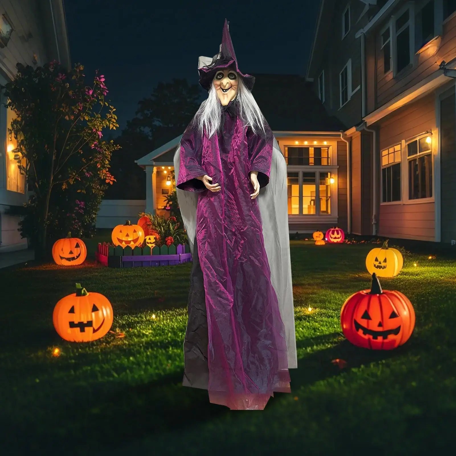 Halloween Sound-Activated Light-Up Witch Ghost