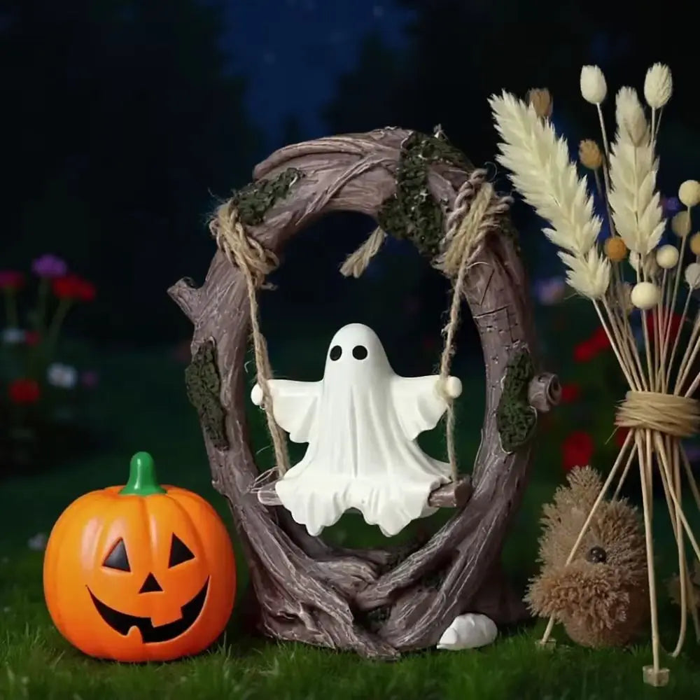 Halloween Swing Ghost Ornament – Spooky Collectible Decor