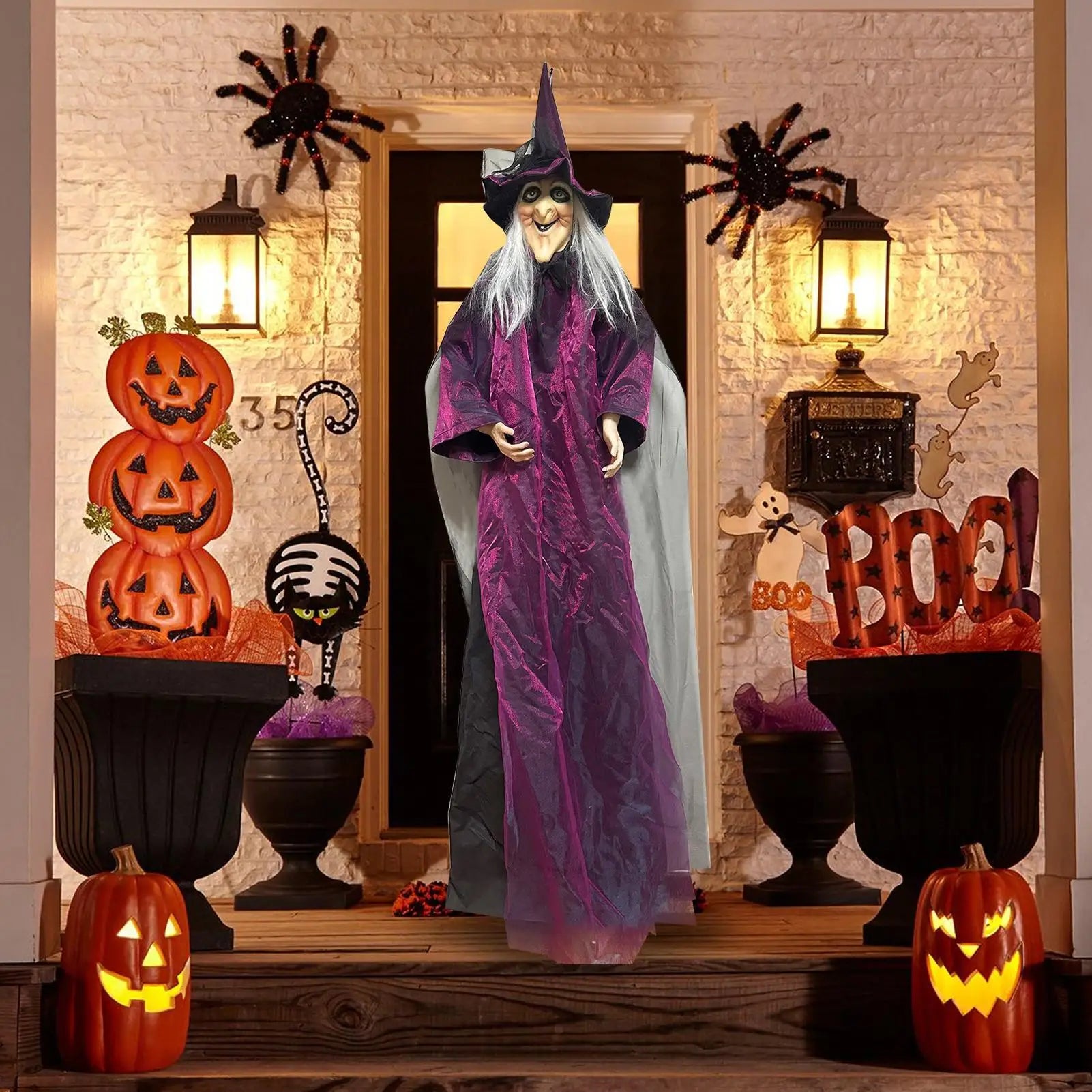 Halloween Sound-Activated Light-Up Witch Ghost