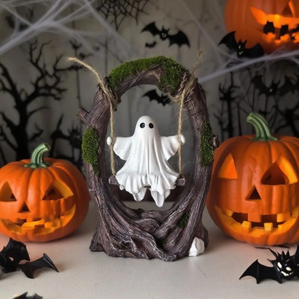 Halloween Swing Ghost Ornament – Spooky Collectible Decor