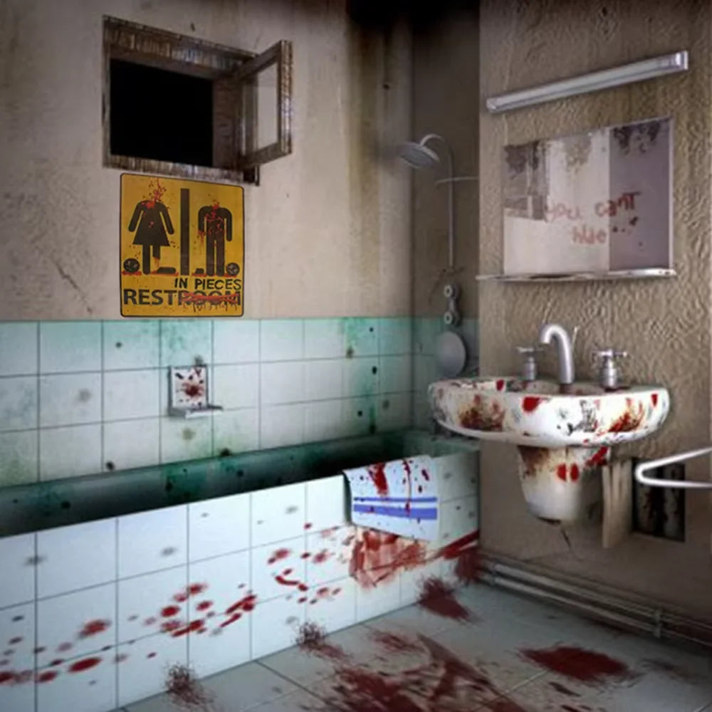 Bloody Horror Bathroom Stickers – Halloween Scary Decor