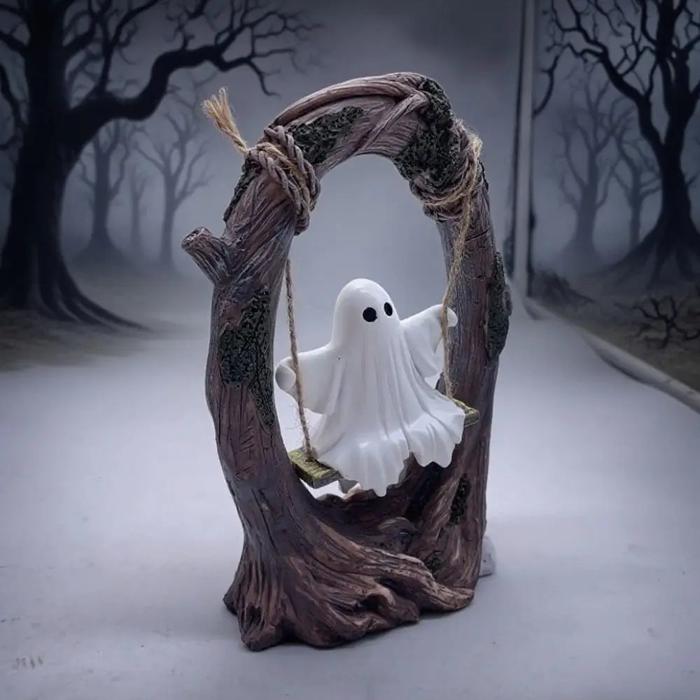 Halloween Swing Ghost Ornament – Spooky Collectible Decor