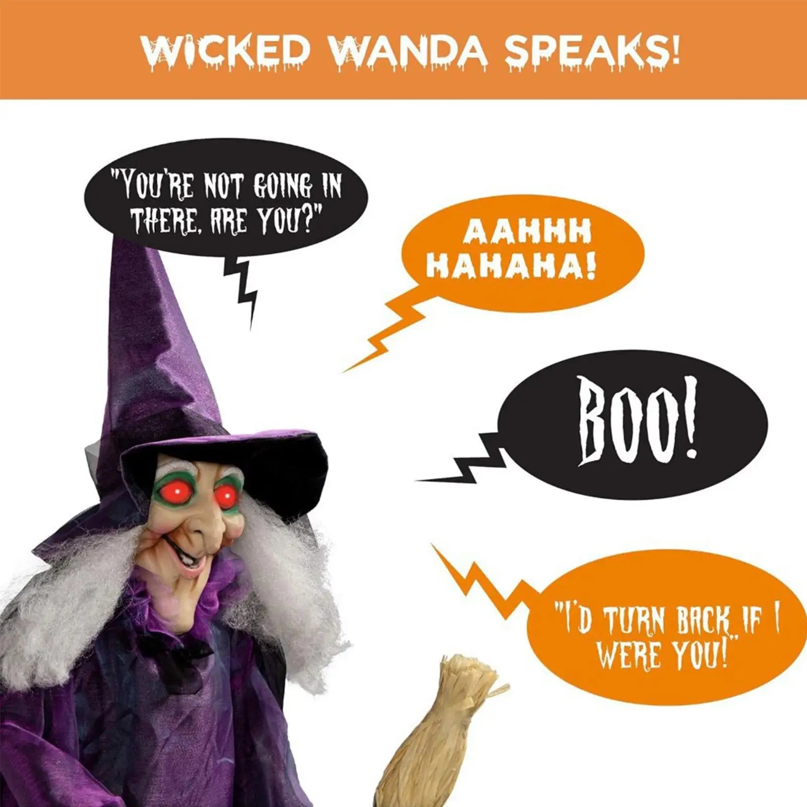 Halloween Sound-Activated Light-Up Witch Ghost